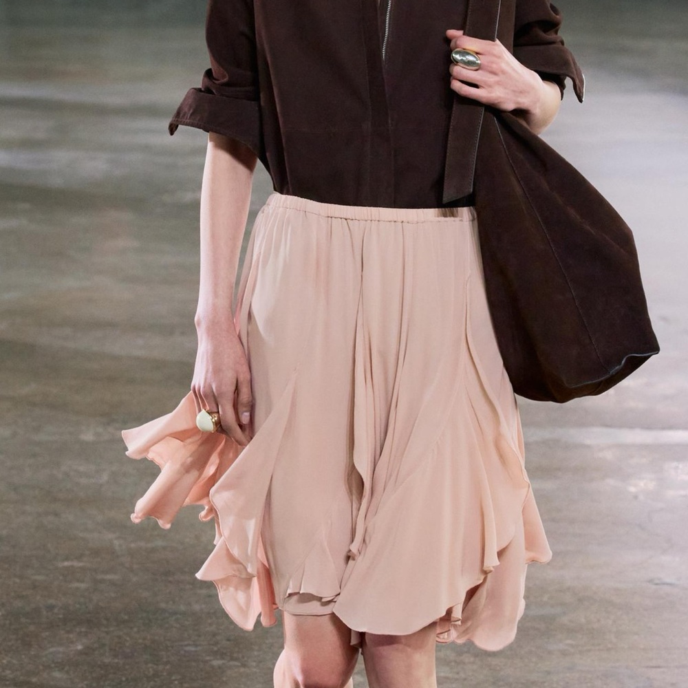 Zara Pink Ruffled Skirt NWT